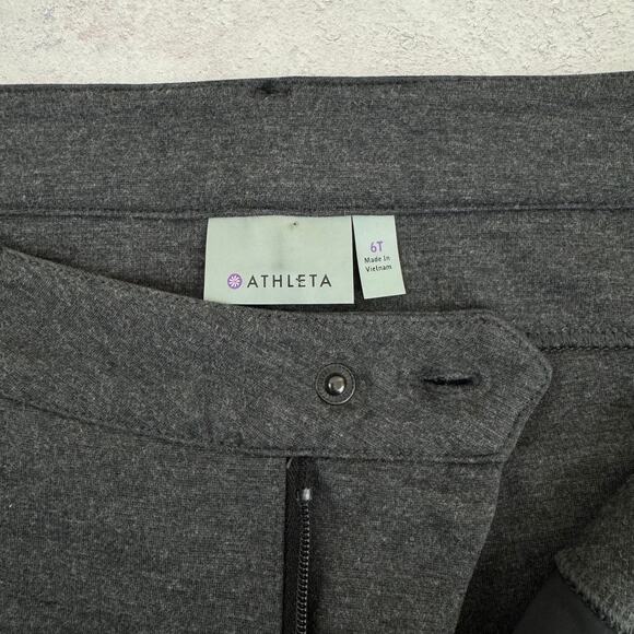 Athleta Pants Women's 6 TALL Heathered Gray Ponte Zipper Fly Stretch Rayon Blend - Picture 3 of 11